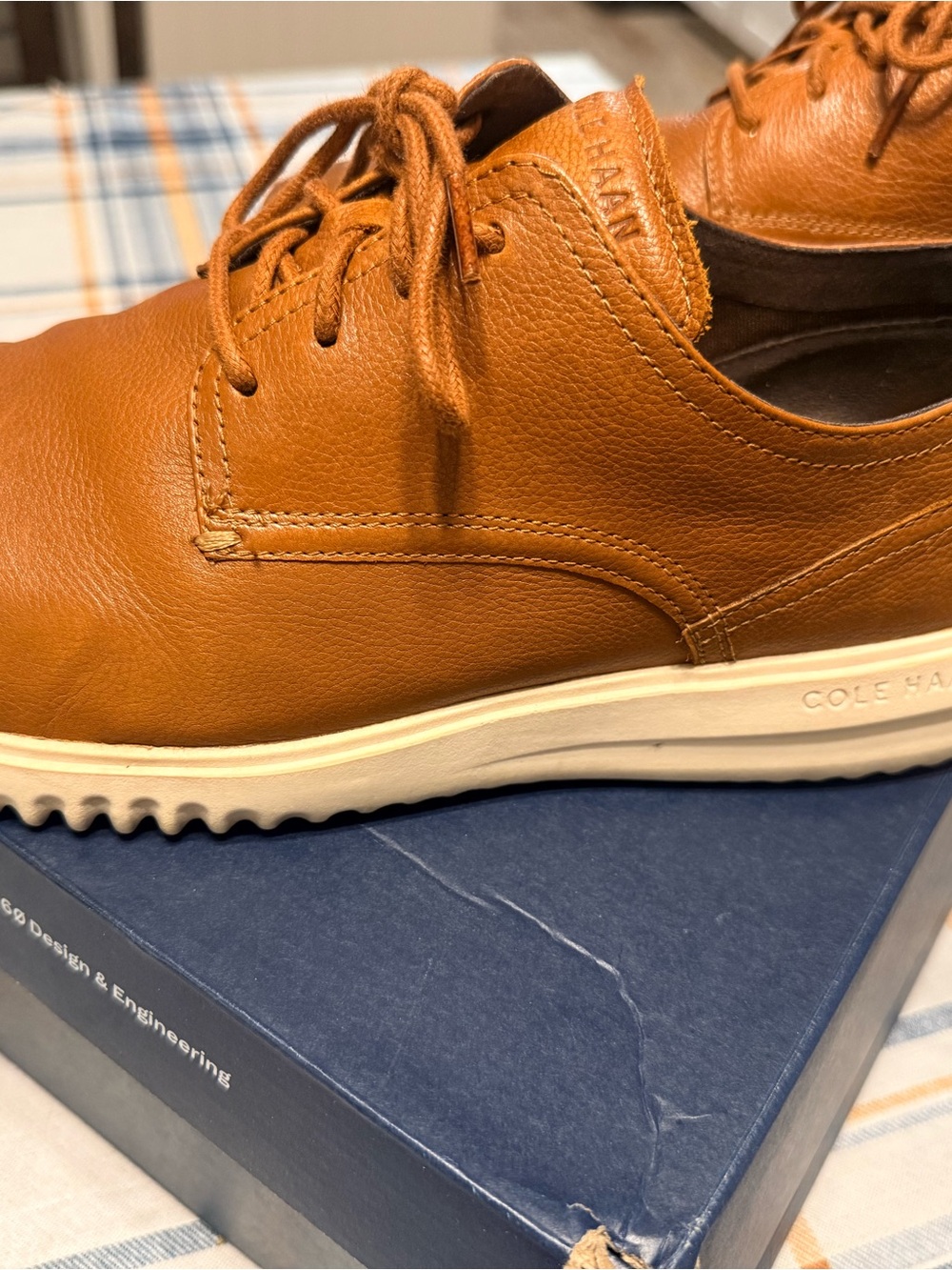 Cole Haan Grand Plus Men's Tan Leather Plain Toe Oxford - Picture 5 of 7